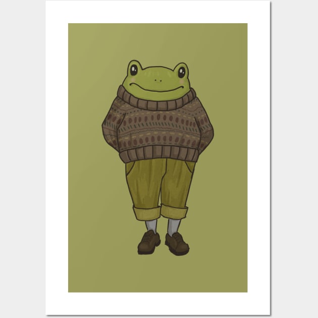 Grandpa Sweater Frog: A Cute Frog with Rocking a Knitted Sweater