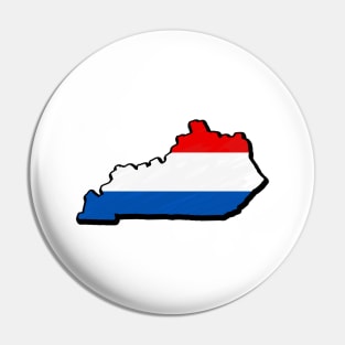 Red, White, and Blue Kentucky Outline Pin