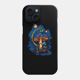 Magic purple and turquoise mushroom Phone Case