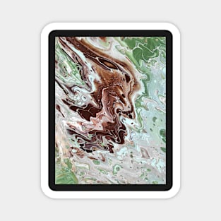 Mint Melt - Abstract Acrylic Pour Magnet