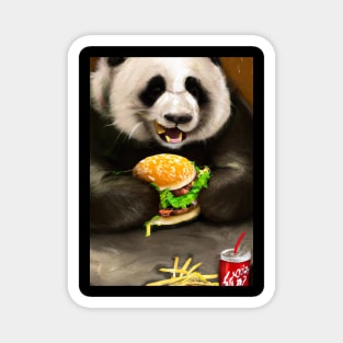 Panda eating Fast Food Magnet