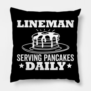 Lineman Pancake Serving Pancakes Daily Football Pillow