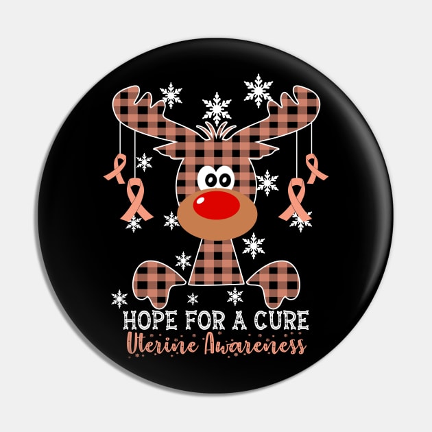 Reindeer Hope For A Cure Uterine Awareness Christmas Pin by HomerNewbergereq