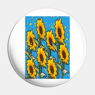 Sunflower Print Pin