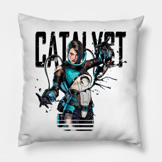 Apex legends Catalyst middle black Pillow by LucioDarkTees