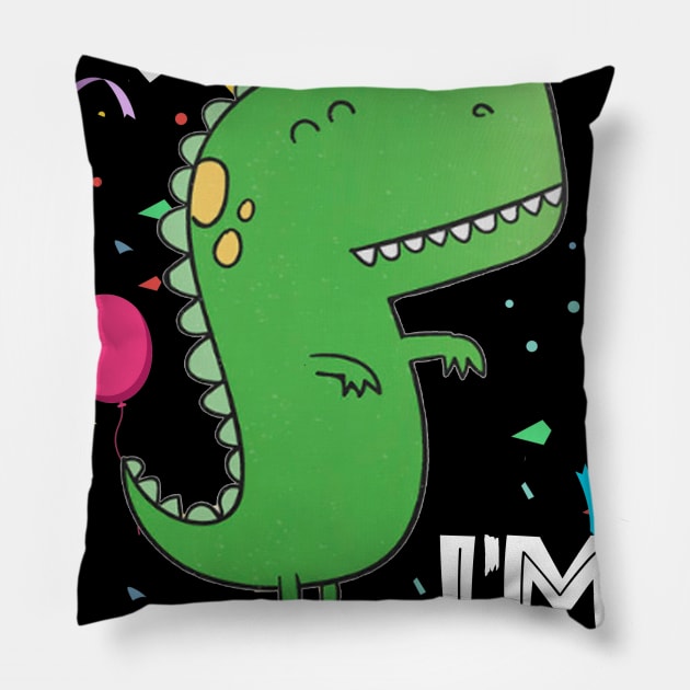 Rawr I_m Three-Rex 3rd Birthday 3 Year Old Dinosaur Pillow by Elliottda