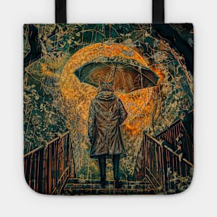 The Cat with Umbrella Collection : The Cat and the Moon Tote