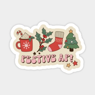 Retro Funny Christmas Festive AF Magnet