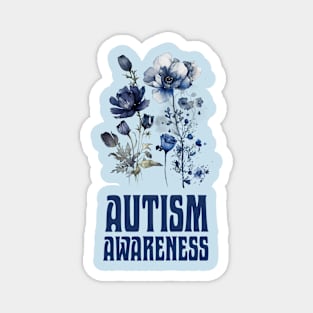 Autism Awareness Floral Magnet