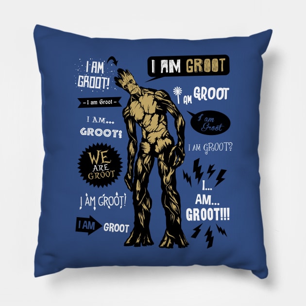 Groot Famous Quotes Pillow by Olipop