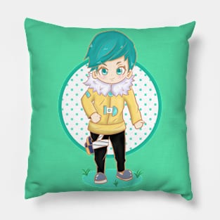 Funny cute girl cartoon 2 Pillow