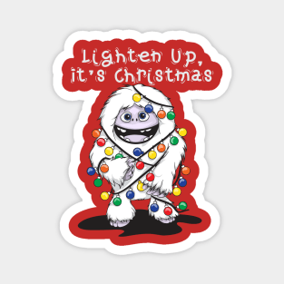 CHRISTMAS ABOMINABLE SNOWMAN YETI: Lighten Up It's Christmas Magnet