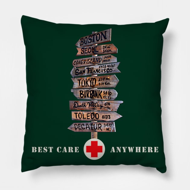 Best Care Anywhere in Korea Pillow by Alema Art