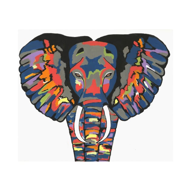 COLORFUL Elephant Painting by SartorisArt1