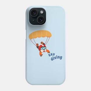 Vector illustration of a cute skydiver. Phone Case