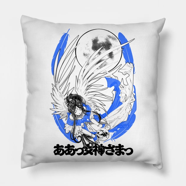 The Goddess (black) Pillow by geekingink