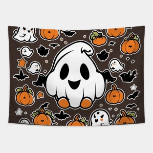 Kawaii Halloween Ghost Tapestry