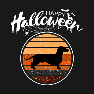 Funny Happy Halloween Beautiful Dachshund Men Women Kid Gift T-Shirt