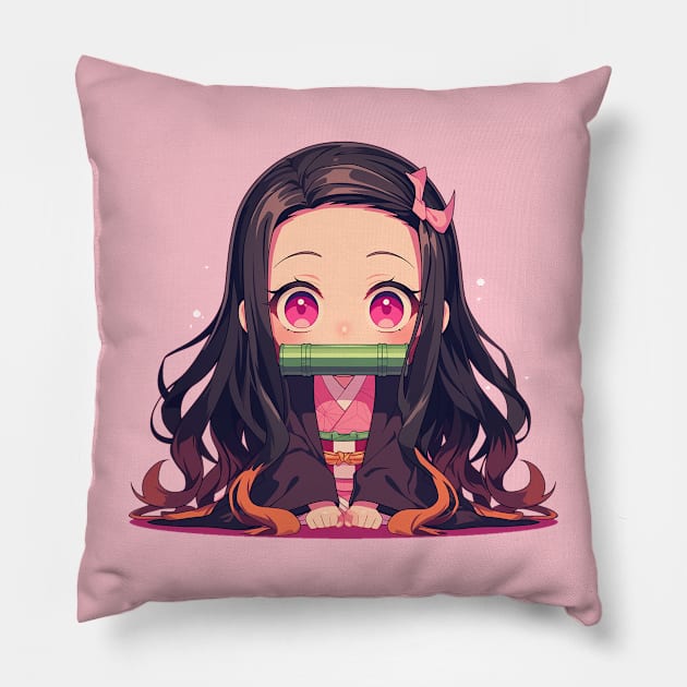 nezuko Pillow by Stephanie Francoeur Art