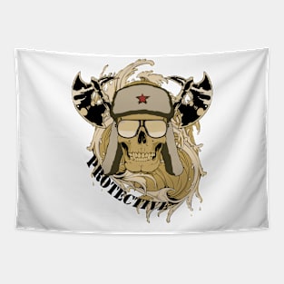 Protective Vietnamese Skull Soldier Tapestry