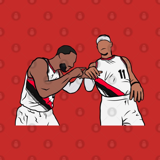 Dame Checks Josh Hart's Watch by rattraptees