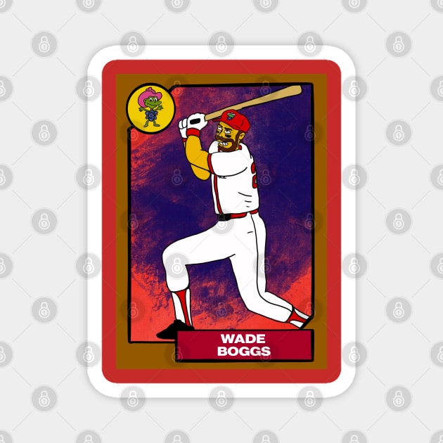 WADE BOGGS Red Sox Homer at the Bat Style Simpsons Parody Baseball Card Magnet by cousscards