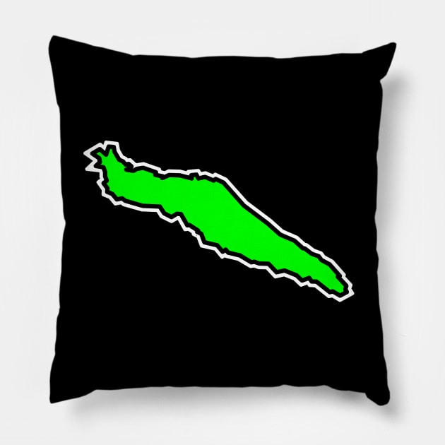 Texada  BC Silhouette - Lime Green - Simple Souvenir Gift - Texada Island Pillow by City of Islands