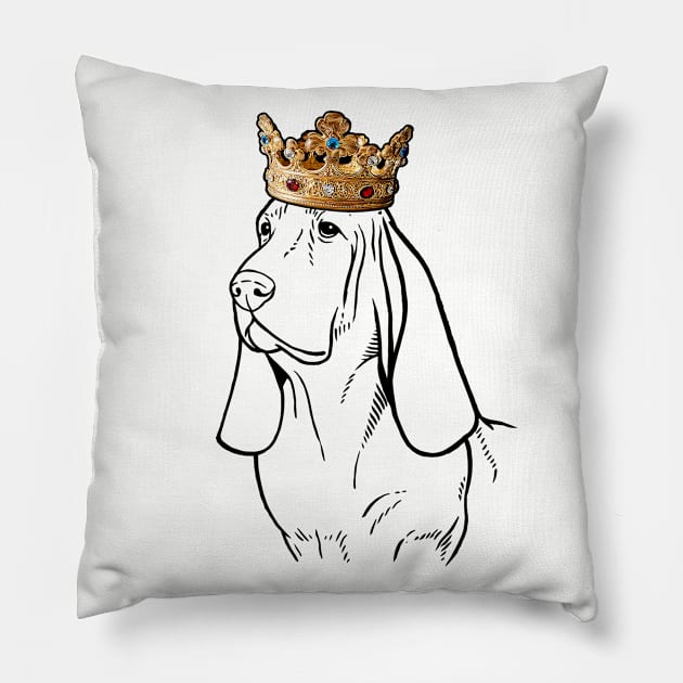 Basset Hound Dog King Queen Wearing Crown Pillow by millersye