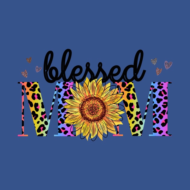 Blessed mom leopard multi color  flower by Anna-Kik