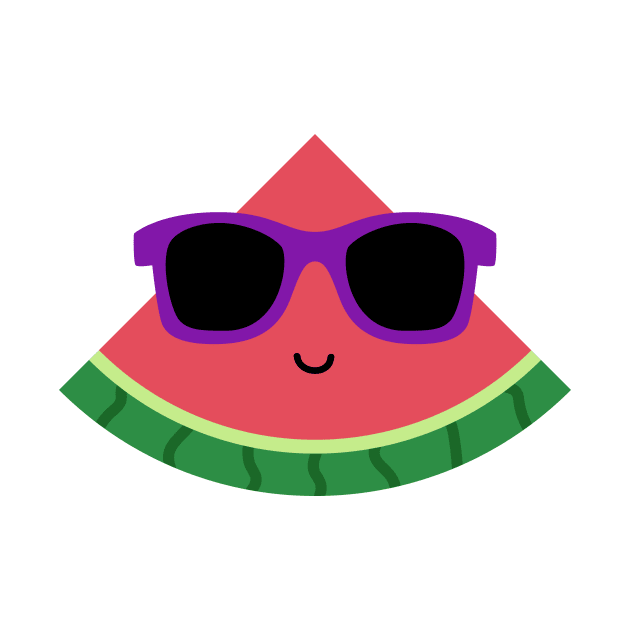 Cool Watermelon with Purple Sunglasses by designminds1