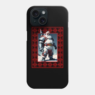 Cool Armed Santa. Ugly Christmas Sweater Phone Case
