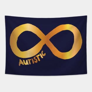 Autistic infinity symbol in gold Tapestry