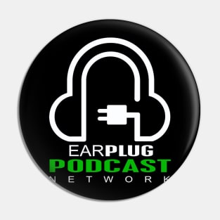 Classic White Earplug Podcast Network Logo Design Pin