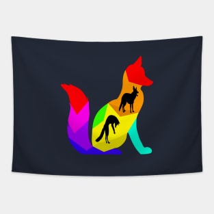 Colorful fox Tapestry