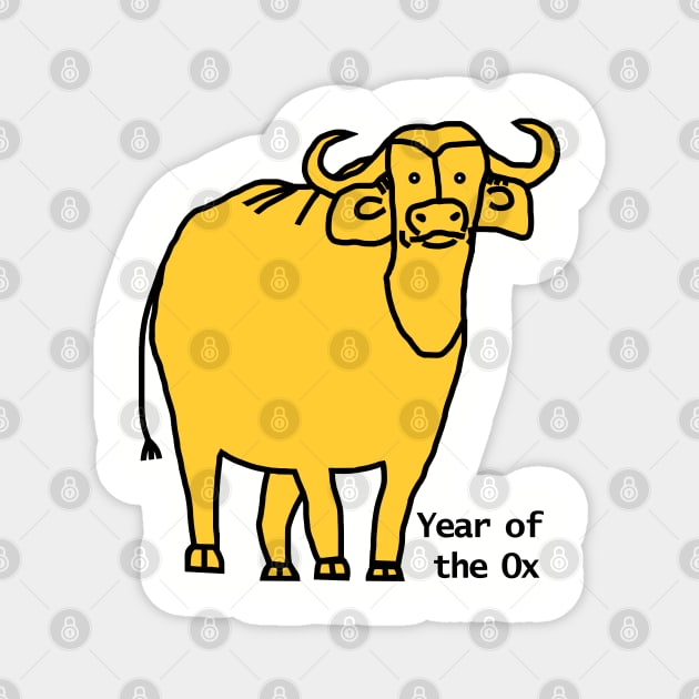 Year of the Ox Yellow Magnet by ellenhenryart