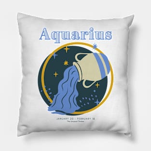 Aquarius Symbol Pillow