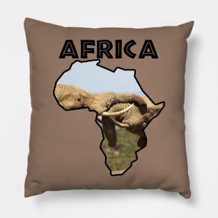 African Wildlife Continent Elephant Tussle Pillow