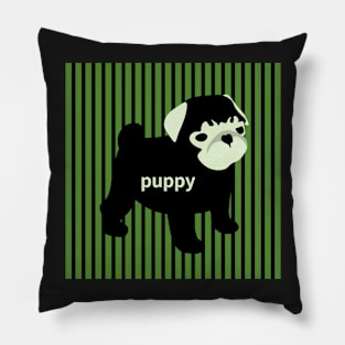 green puppy,bulldog Pillow