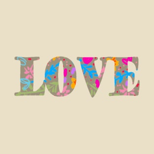 Floral love word graphic T-Shirt