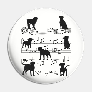 Dogs On Music Sheet Pin