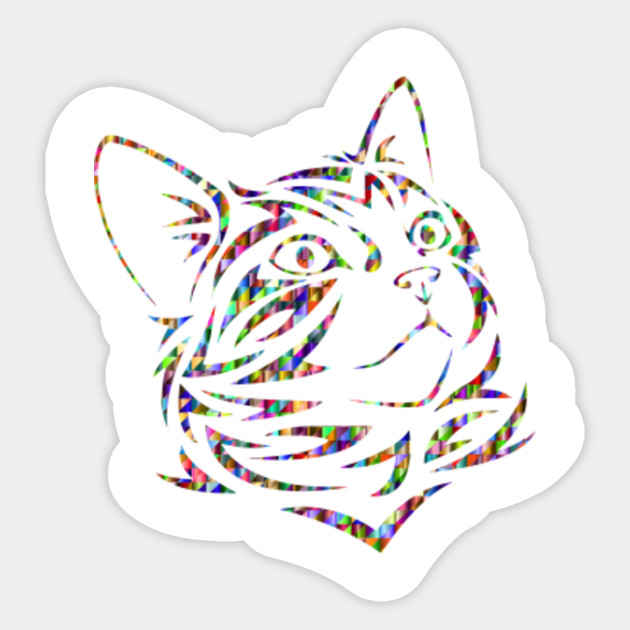 Abstract Cat Cat Sticker Teepublic