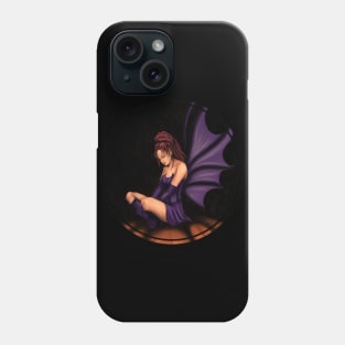 Dark fairy with purple bat wings Phone Case