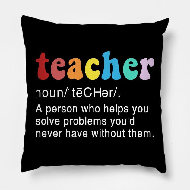 Teacher Off Duty Last Day Of School Teacher Summer T-Shirt Pillow by peskybeater