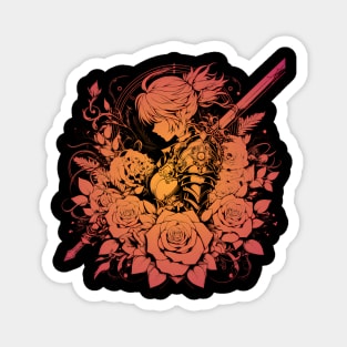 Anime warrior girl artwork Magnet