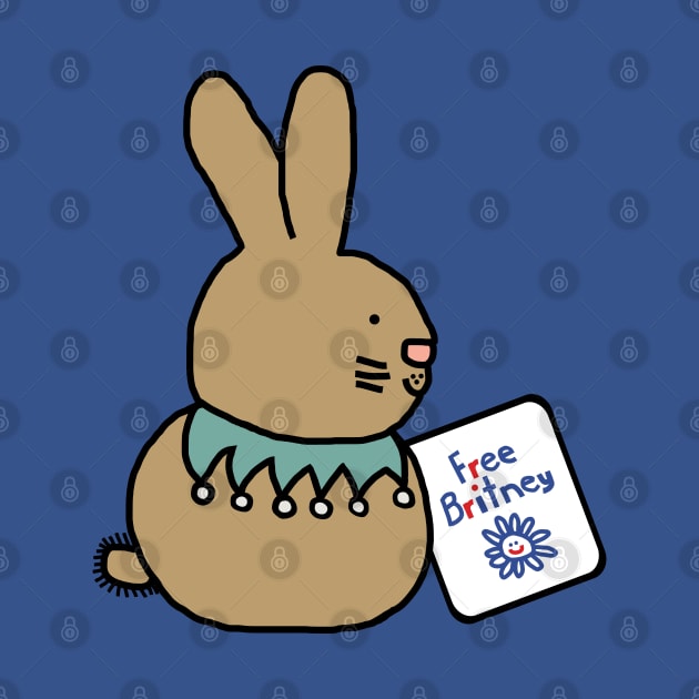 Cute Bunny Rabbit with Free Britney Sign by ellenhenryart