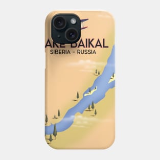 Lake Baikal Russia Lake map Phone Case