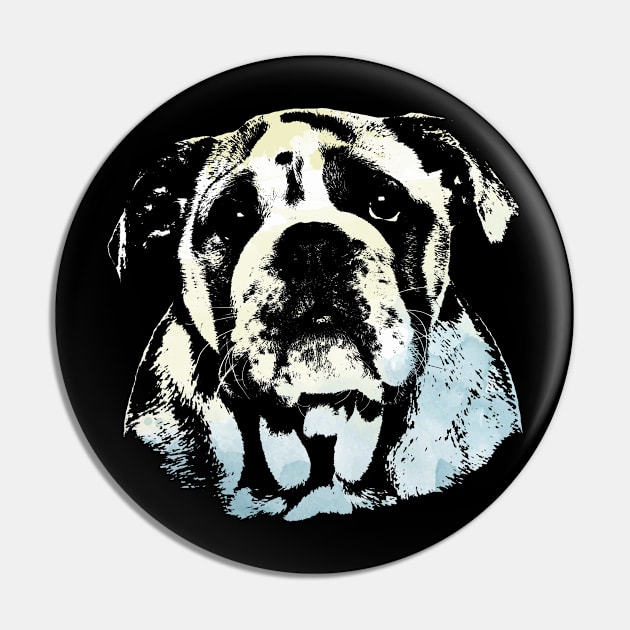 Cute English Bulldog Puppy Pin by Nartissima