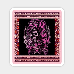 Skull Retro Clasic Pattern Magnet