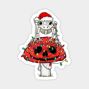 Holiday Cottagecore Skeleton Frog Skull Mushroom Goblincore Christmas Magnet