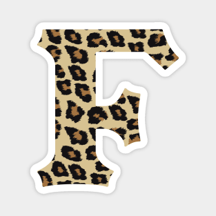 Letter F Leopard Cheetah Monogram Initial Magnet